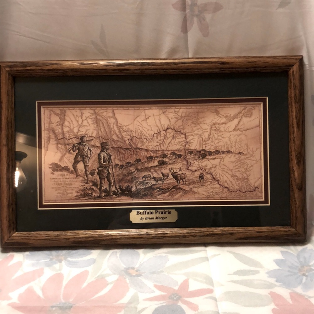 Vintage Lewis & Clark Buffalo Prairie by Brian Morger - 15.25x9.25